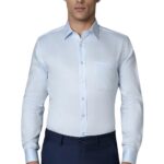 Louis Philippe Men's Cotton Slim Fit Shirt (LPSFMSLP692825_Blue, 42