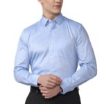 Men's Cotton Solid Regular Fit Shirt (PESFMNUBG81861_Blue 42)