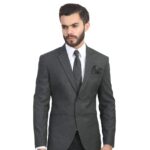 MANQ Men's Slim Fit Single Breasted Blazer (SB-CHARCOAL--38_Charcoal_38)