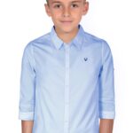 Allen Solly Cotton Boy's Regular Fit Shirt, Blue, 7 Years-8 Years