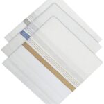 Cotton Premium Collection Casual Style Handkerchiefs Hanky For Men - White Striped | Lining Design Men's Handkerchiefs | Perfect for Gift | Size: XXL