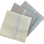 100% Cotton Premium Collection Handkerchiefs Hanky for Men, Set of 3 (Lite Colour)