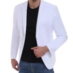 Men's Blazer Slim Fit Sport Coats Tuxedo Formal Wedding Jackets for Men, Jacket White, Small