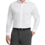 Kenneth Cole Unlisted Men's Dress Shirt Big and Tall Solid, White, 20" Neck 35"-36" Sleeve